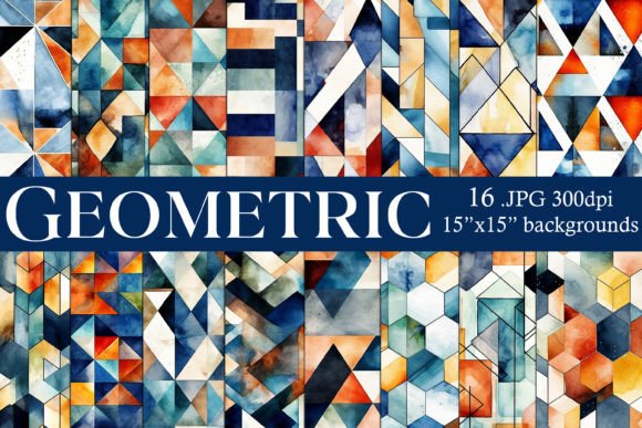 Download Watercolor Geometric Papers, Masculine - Masculine Collection